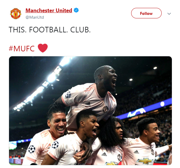 Manchester United tweet