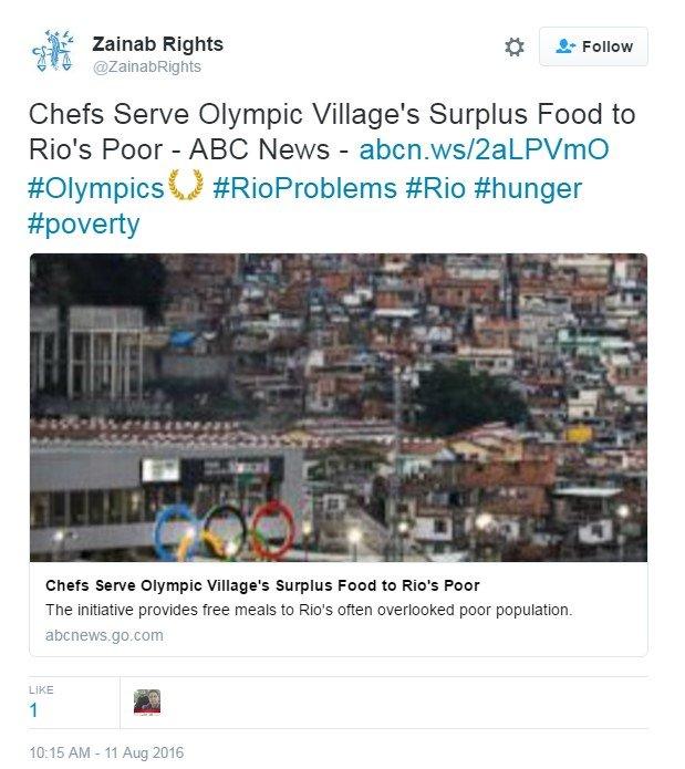 Chefs Serve Olympic Village's Surplus Food to Rio's Poor - ABC News - http://abcn.ws/2aLPVmO #Olympics #RioProblems #Rio #hunger #poverty