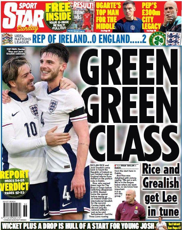 The back page of the Daily Star on Sunday