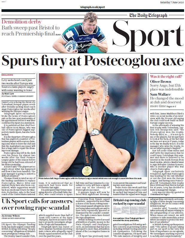 The Daily Telegraph sports section 