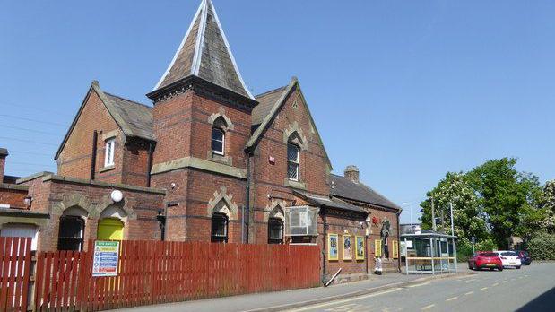 Hooton railway station view from the street