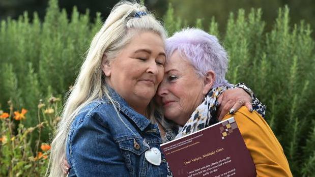 Mother-and-baby home survivors Mechelle Dillon (L) and Adele Johnstone (R) 