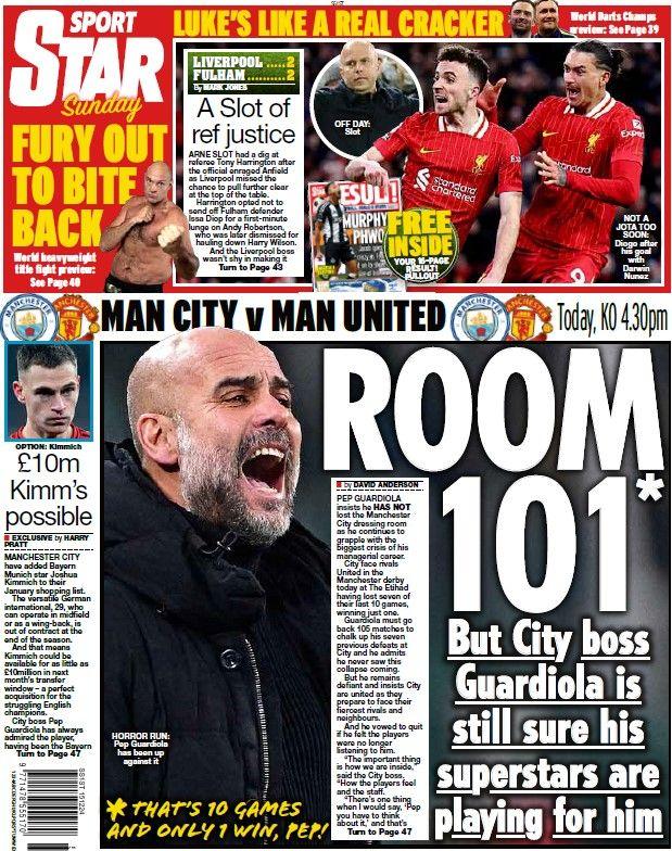 The back page of the Daily Star on Sunday