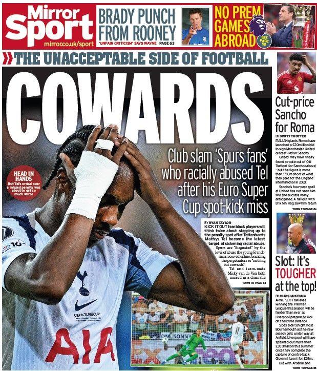 The back page of the Daily Mirror