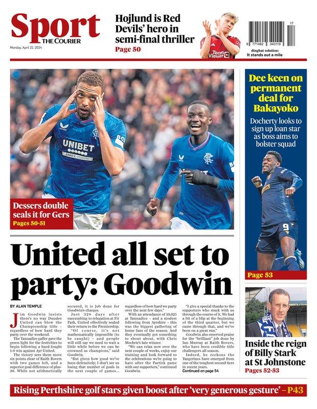 The back page of The Courier