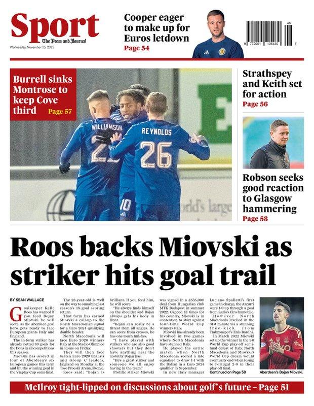 The back page of the Press & Journal