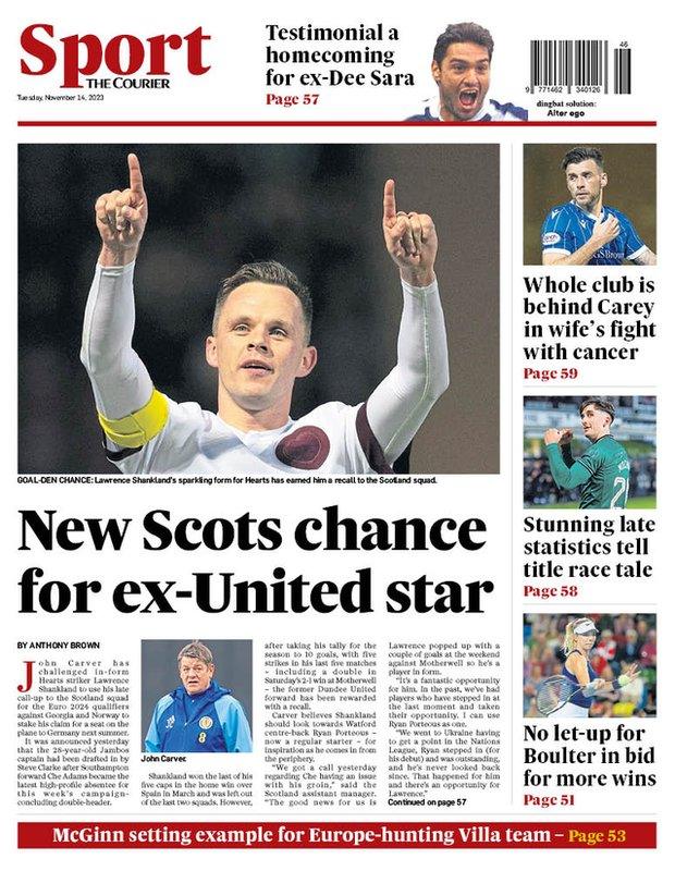 The back page of The Courier