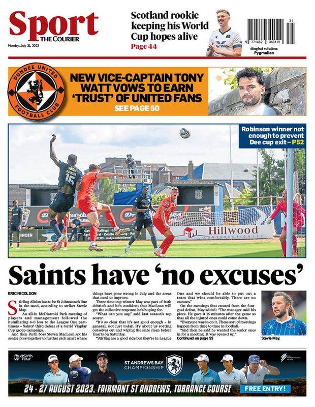 Back page of the Courier newspaper