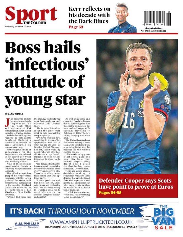 The back page of the Press & Journal