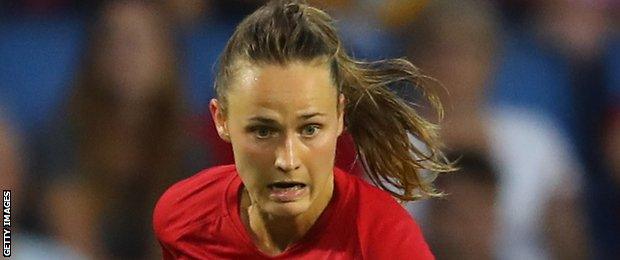 Barcelona winger Caroline Hansen lit up Seaview with a hat-trick for Norway