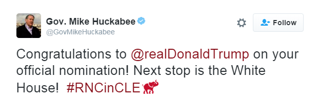 Mike Huckabee tweet