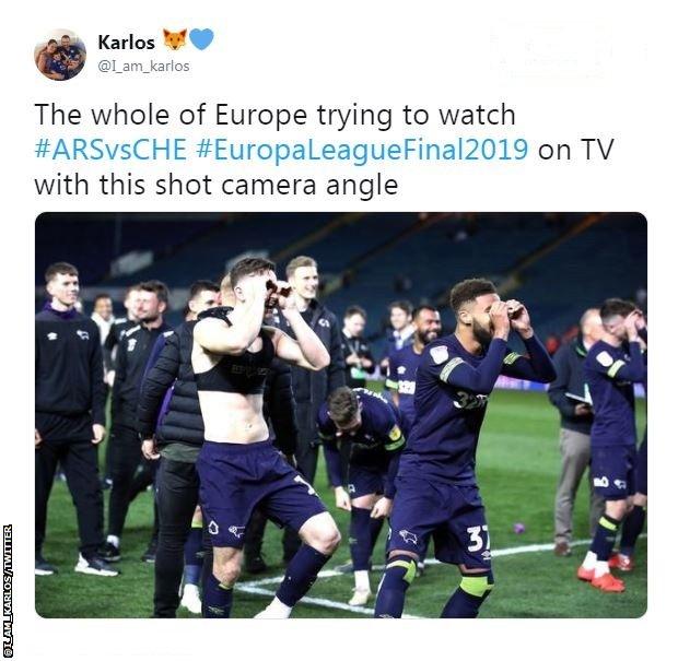 Viewers weren't impressed with the camera angle during the Europa League final