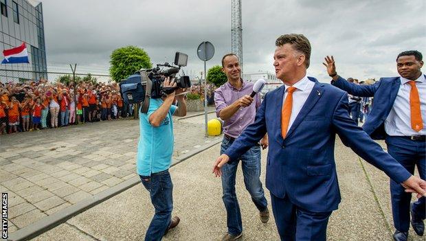 Louis van Gaal returns to the Netherlands after leading his country to third place at the 2014 World Cup in Brazil