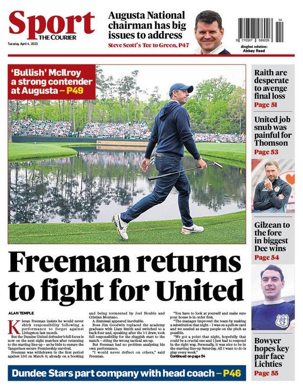 The back page of Tuesday's Courier