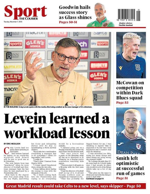 The back page of The Courier