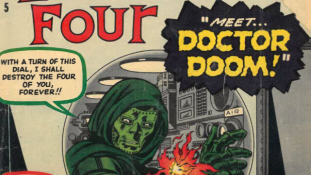 Dr Doom on the front of a comic