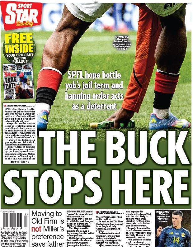 Star On Sunday back page