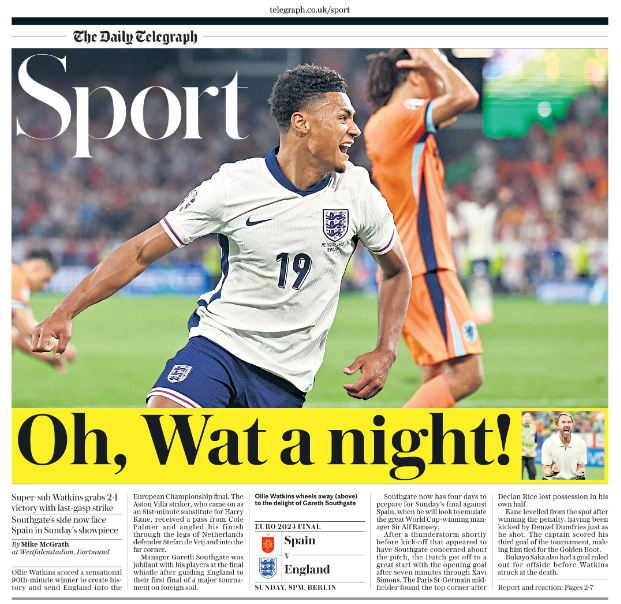 Telegraph back page