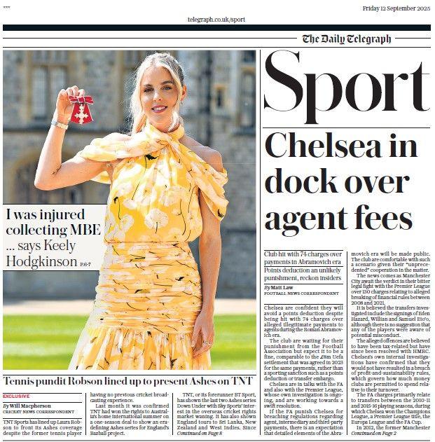 The Daily Telegraph sports section 