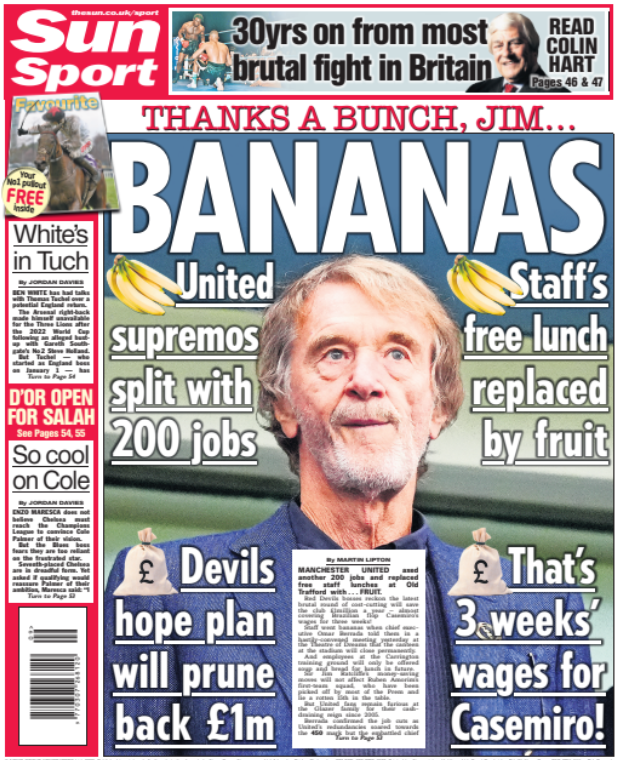 Back page of the Sun on 25 February 2025