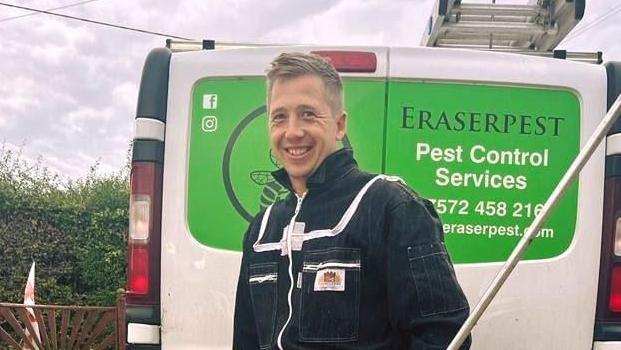 James Tennent in front of his EraserPest van