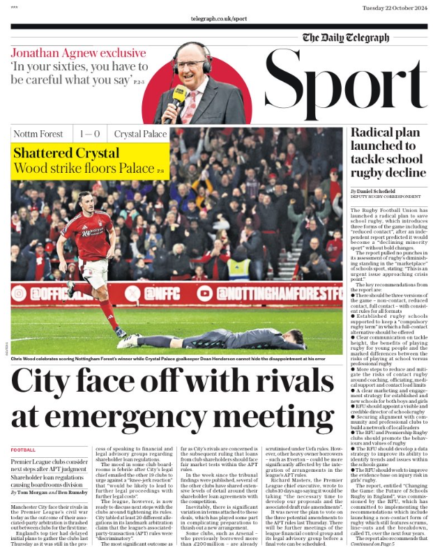 Telegraph back page