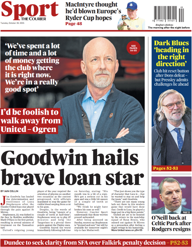 The Courier back page