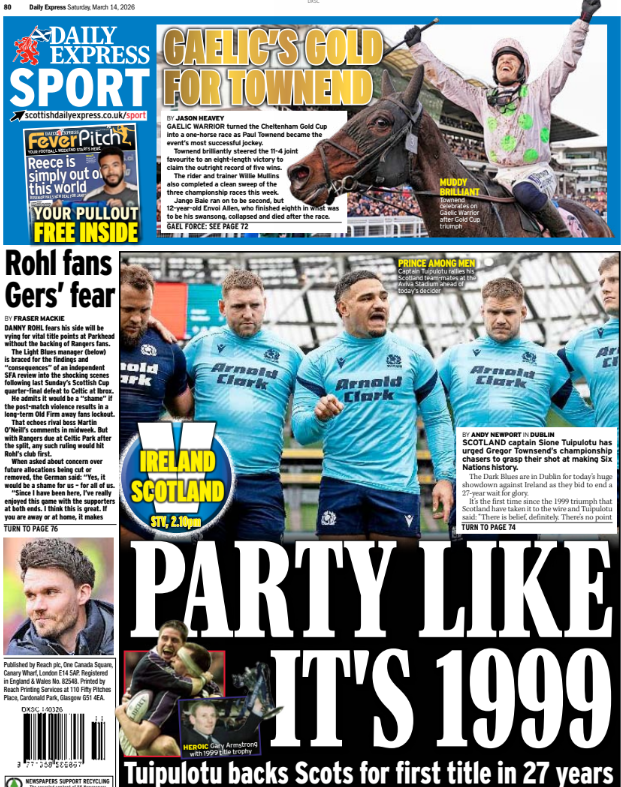 Daily Express back page