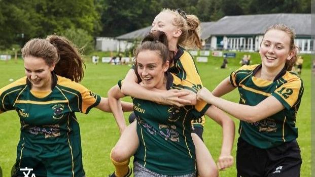 Nel Metcalfe (centre) enjoyed her formative years at Nant Conwy