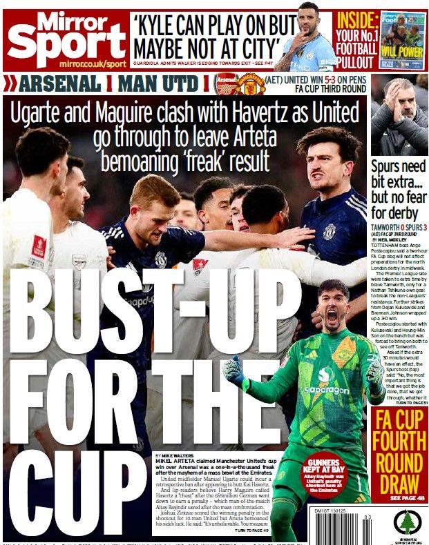 The back page of the Daily Mirror