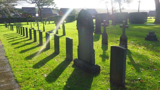 The cemetery reflects Pembroke Dock's status as a garrison town