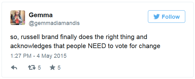 Tweet by Gemma Diamandis - 04 May 2015