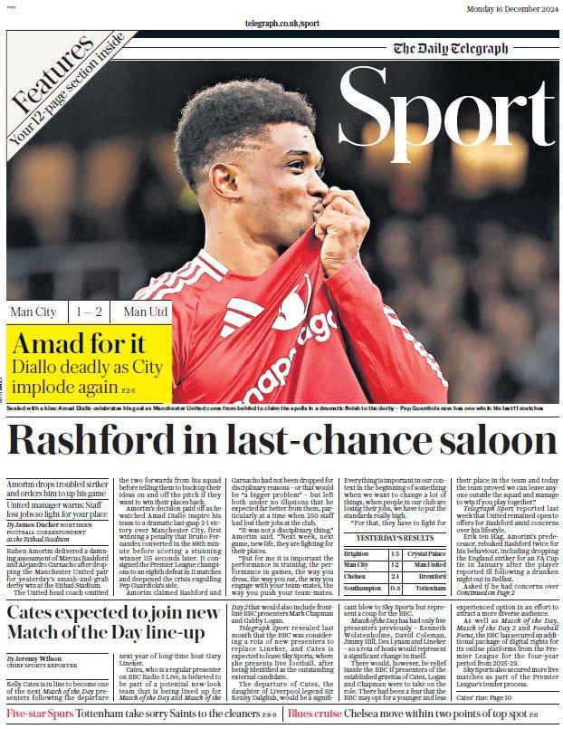 The Daily Telegraph sports section 