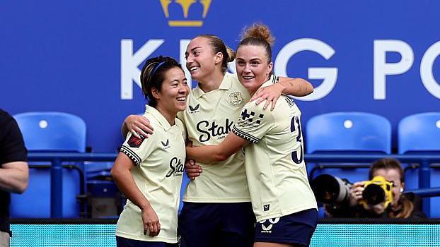 Ornella Vignola celebrates opening the scoring for Everton