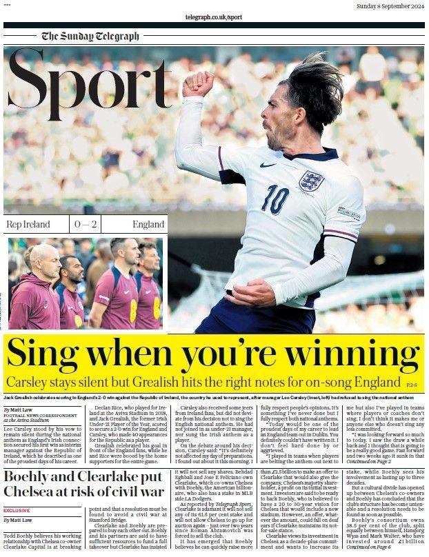 The Sunday Telegraph sports section