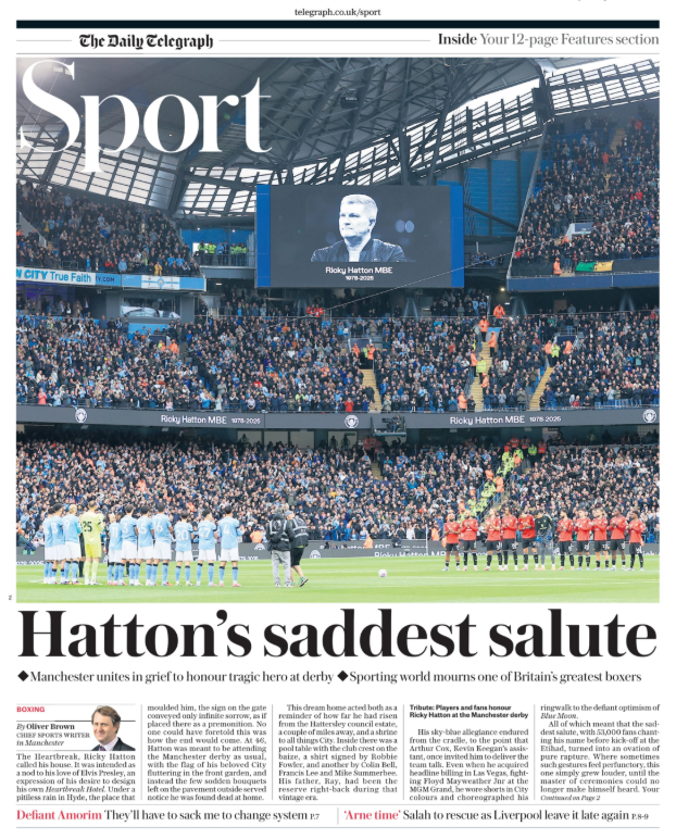Telegraph back page