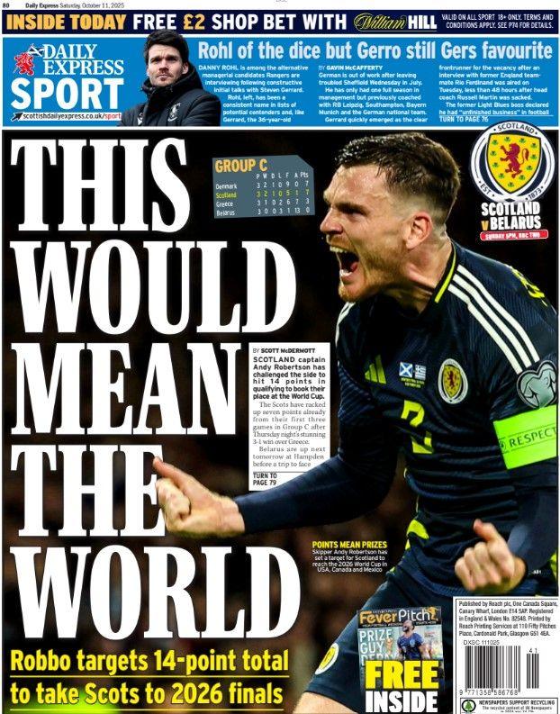 Scottish Daily Express back page