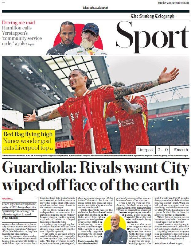 The Sunday Telegraph sports section