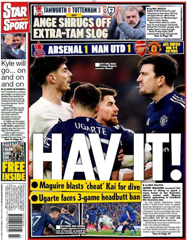 The back page of the Daily Star