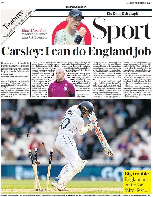 The Daily Telegraph sports section