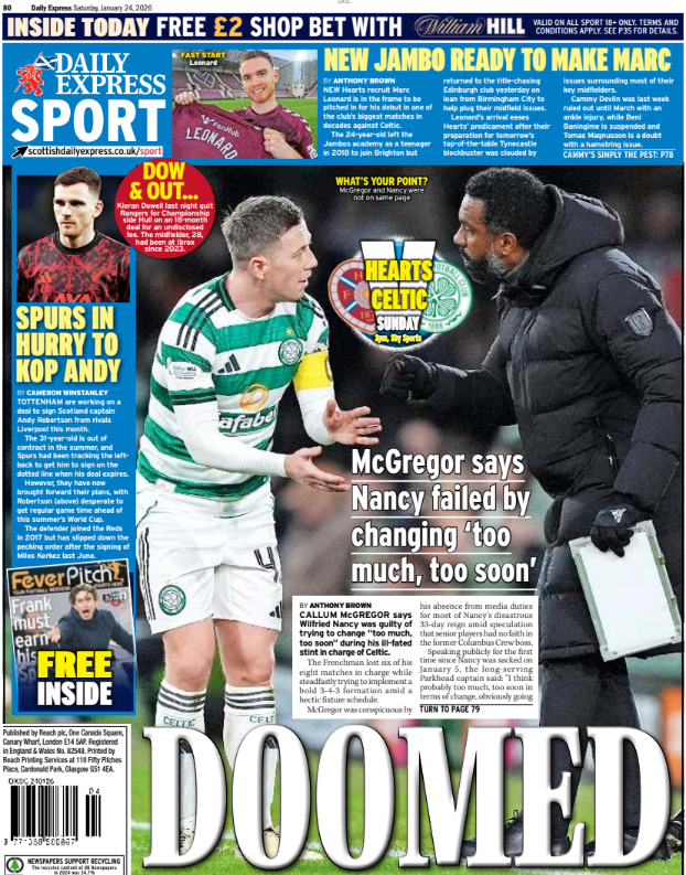 Daily Express back page