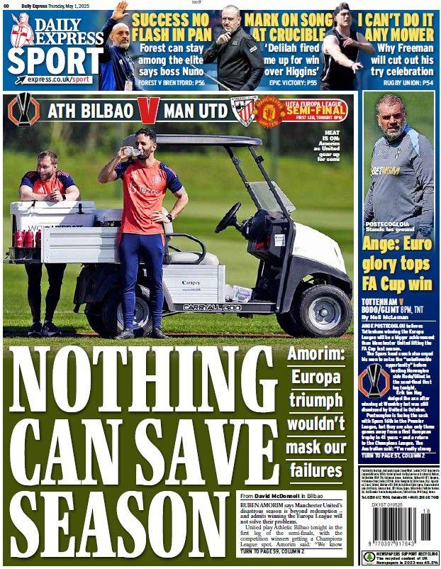 The back page of the Daily Express