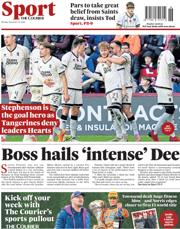 The Courier back page