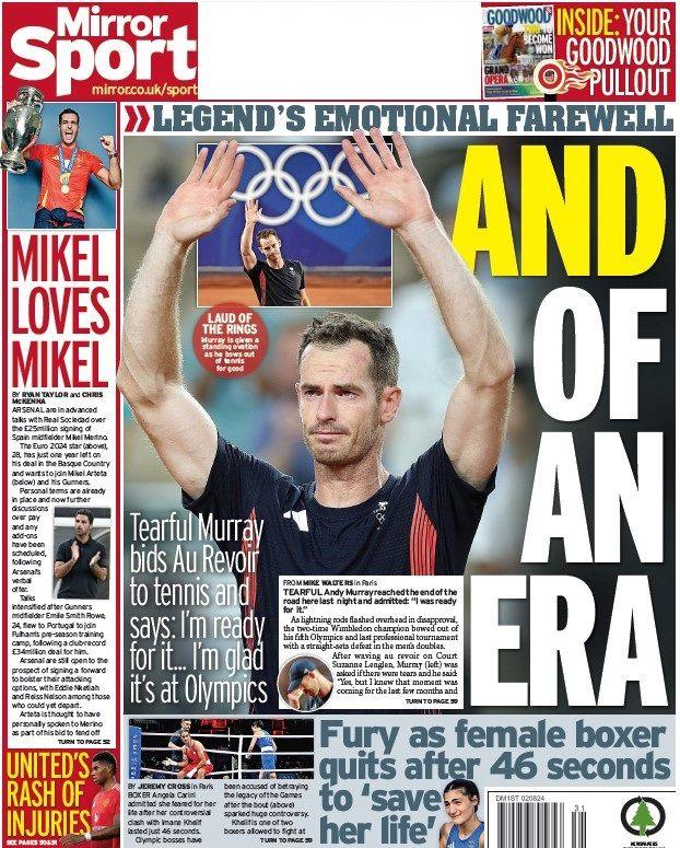 The back page of the Daily Mirror