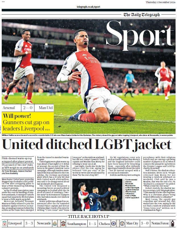 Telegraph sports page