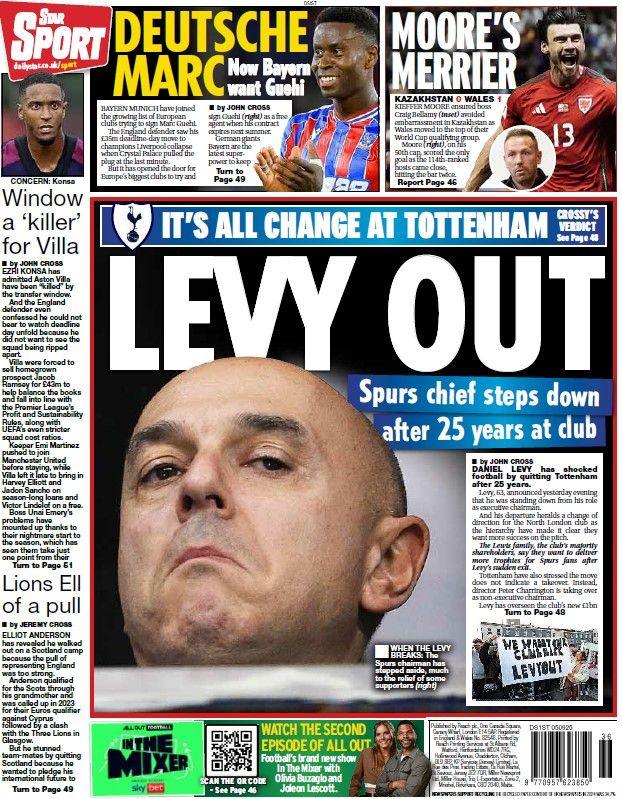 The back page of the Daily Star