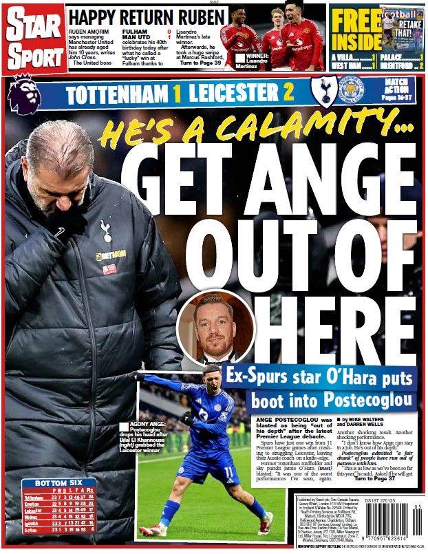 The back page of the Daily Star