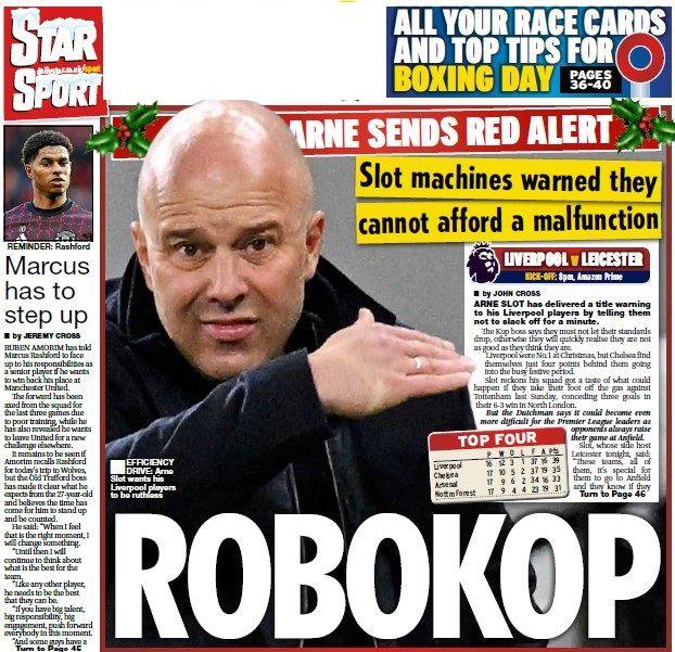 The back page of the Daily Star