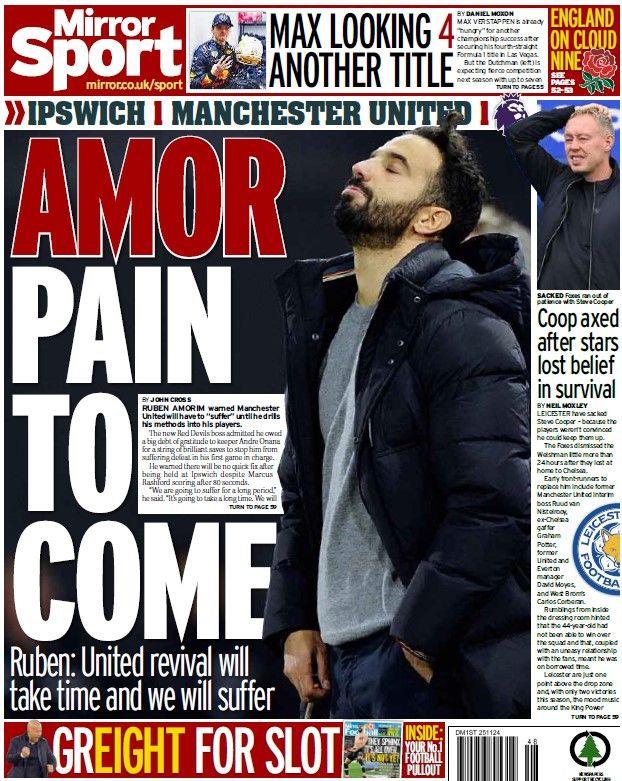 The back page of the Daily Mirror