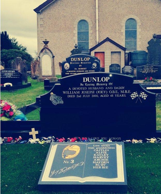 The graves of Robert and Joey Dunlop